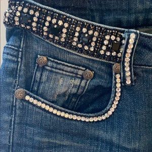 A7 rhinestone belt jeans - size 25